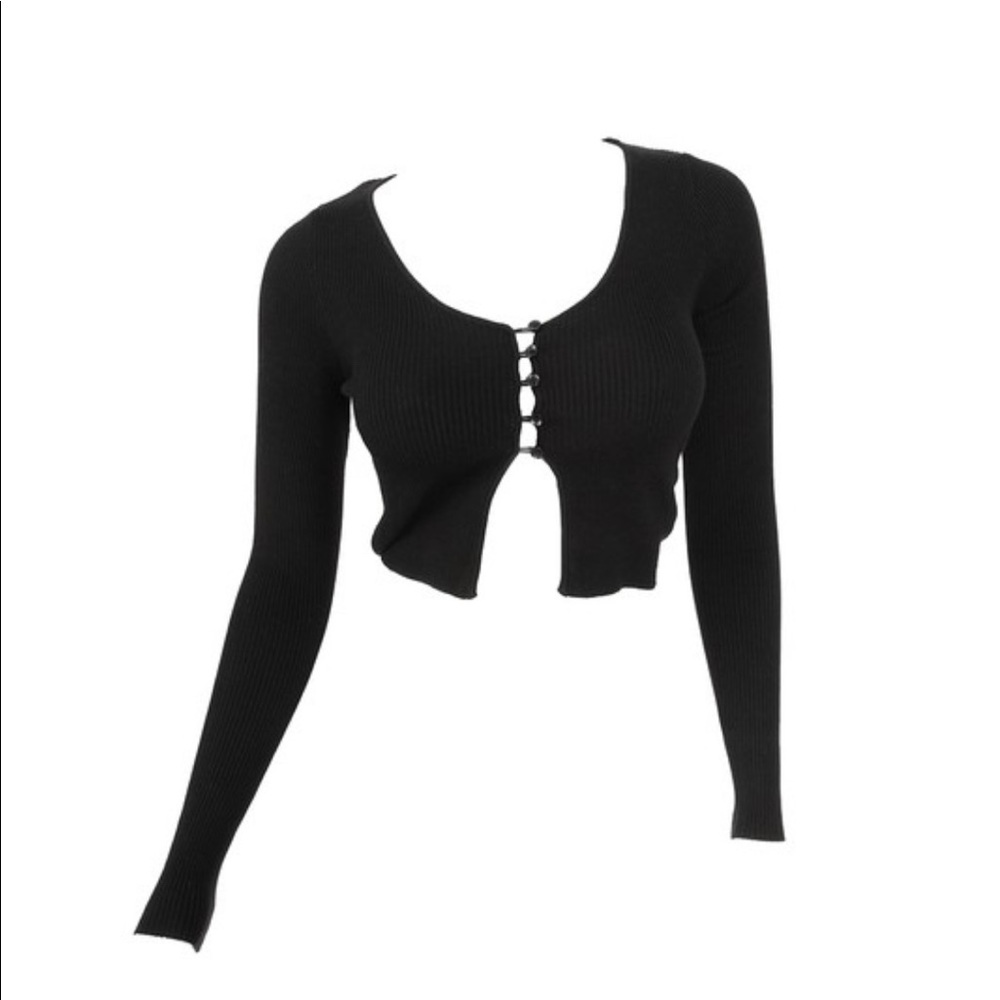 NWT 3 button ribbed crop top
